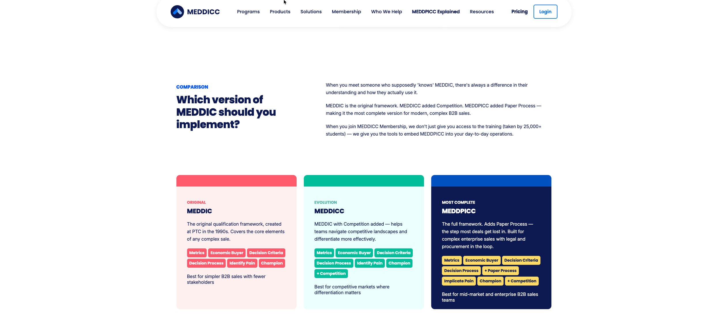 Which version to use: MEDDIC, MEDDICC, or MEDDPICC