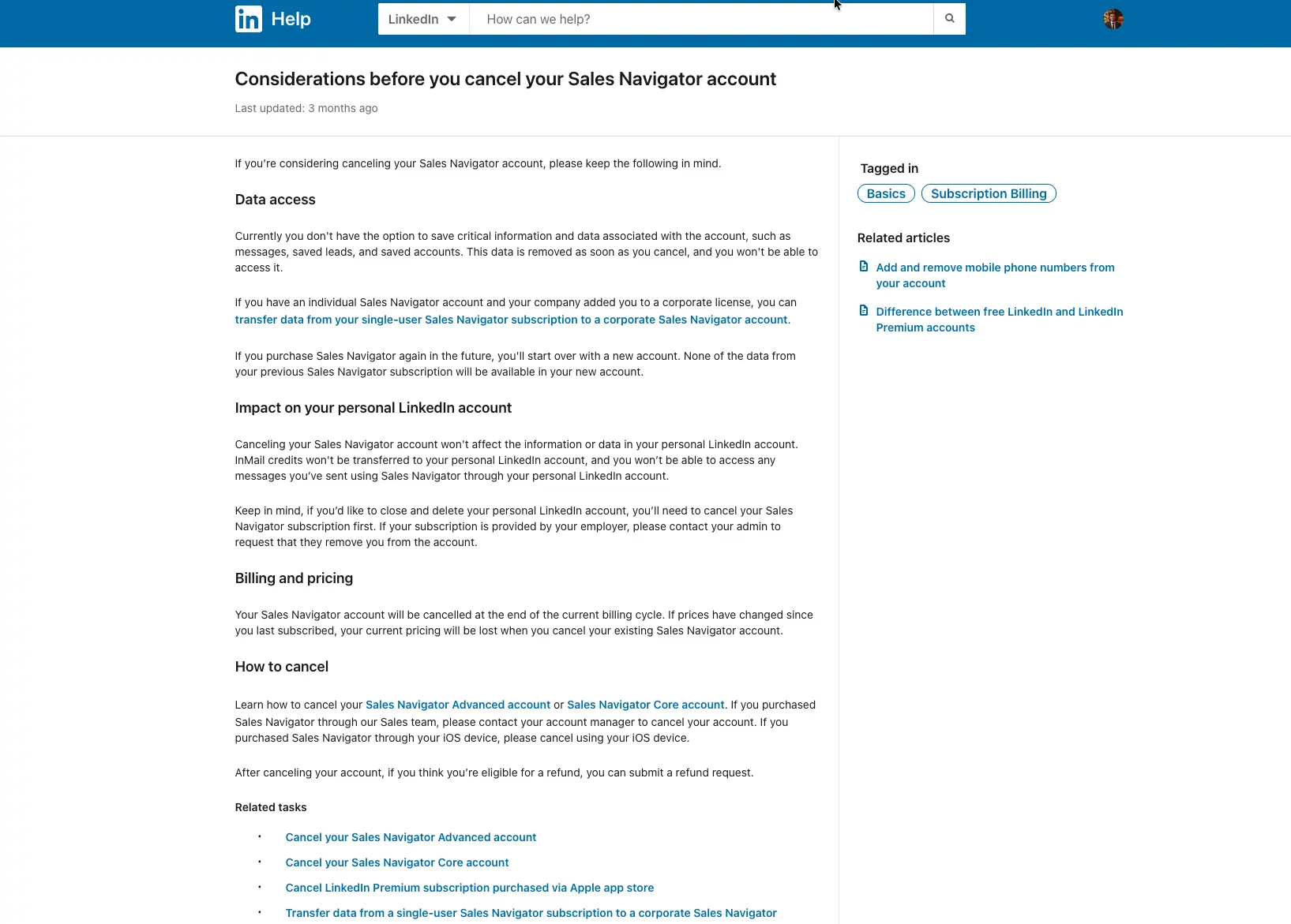 What LinkedIn deletes when you cancel
